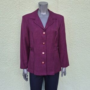 KARI'S KORNER (USA) Ladies Vintage Burgundy Suit Coat/ Blazer